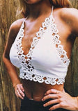 White Halter Crop Top