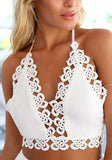 White Halter Crop Top