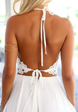 White Halter Crop Top