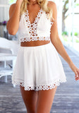 White Halter Crop Top
